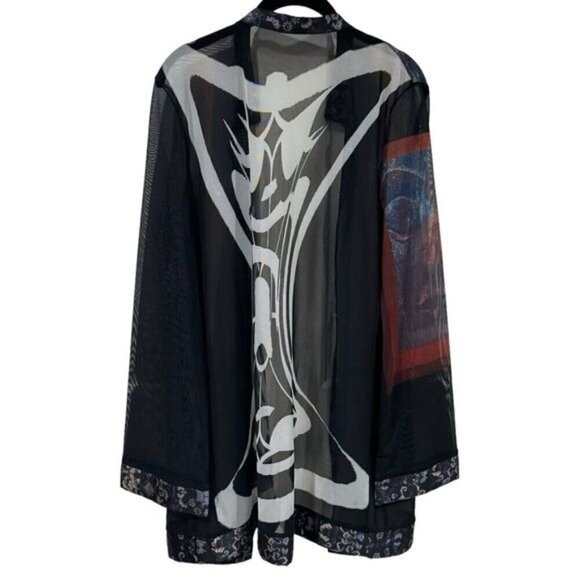 Alberto Makali Sheer Artsy Cardigan Gothic Fairy Whimsical Grunge Size M - Picture 4 of 10
